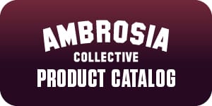 Ambrosia Collective product catalog cover for downloadable PDF showcasing full product lineup on a small purple gradient icon