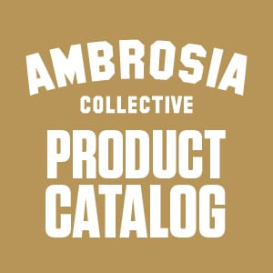 Ambrosia Collective product catalog cover for downloadable PDF showcasing full product lineup