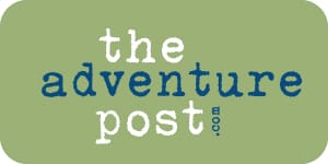 The Adventure Post logo featuring stylized mountain and sun graphic with clean, outdoor-inspired typography on a small light green background