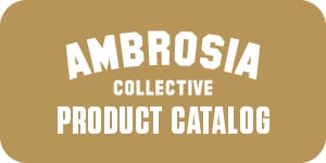 Ambrosia Collective product catalog cover for downloadable PDF showcasing full product lineup on a small brown icon
