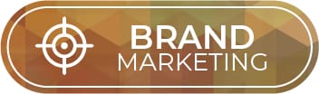 Warm geometric portfolio button featuring a target icon with “Brand Marketing” text in bold white typography.